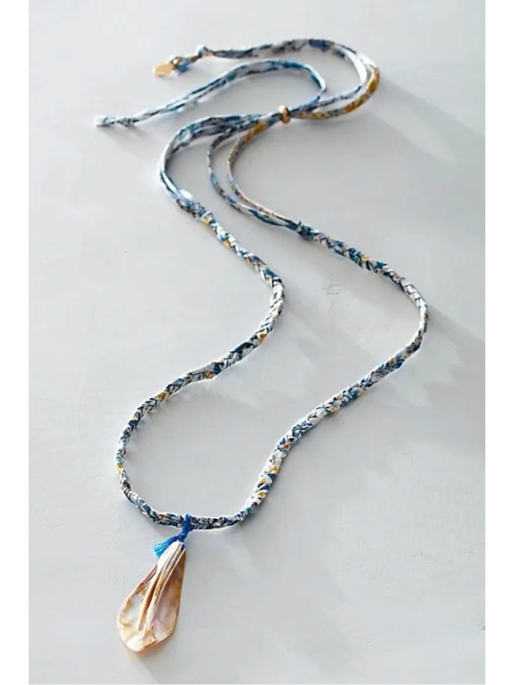Free People Ariana Ost The Era Strand Necklace Navy Shell Pendant Bohemian Beach